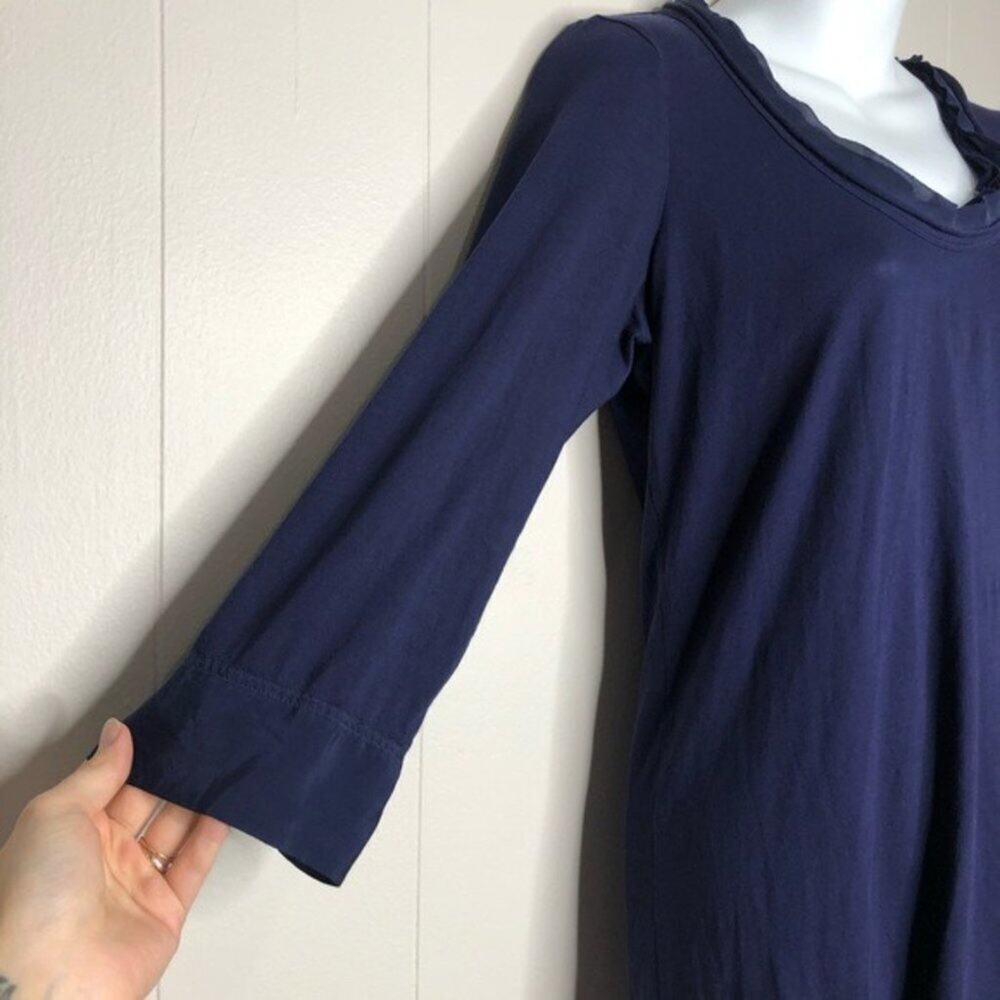 THEORY Navy Blue Top Womens Small Basics Timeless Normcore Corpcore Capsule Chic - Picture 3 of 7